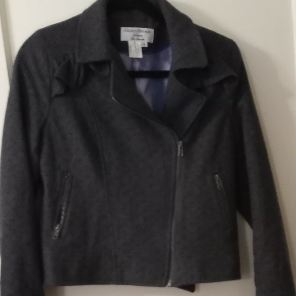 Helene Berman London Wool Blend Moto Style Jacket -size 6